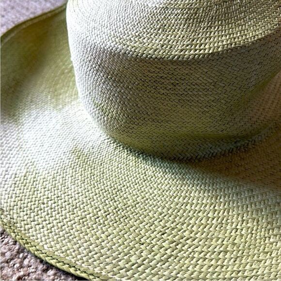 Anthropologie x Modern Monarchie Bicolor Straw Hat / Green & White/ Sz Medium main image 7